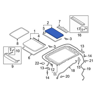 Audi OE - Rear Sunroof Glass