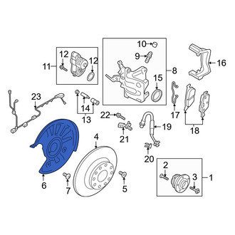 Audi OE - Rear Right Brake Dust Shield