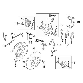 Audi OE - Rear Suspension - Brake Components (With Vented Brakes)