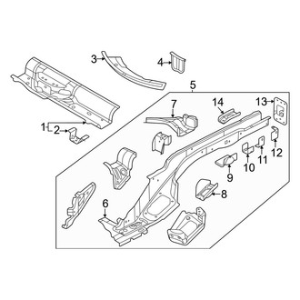 Audi OE - Rear Body & Floor - Side Rails & Crossmember