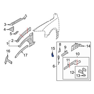 Audi OE - Front Left Fender Apron Extension