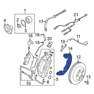 Audi OE - Front Brake Dust Shield