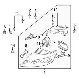 Audi OE - Front Lamps - Headlamp Components (W/O Xenon Lamps)