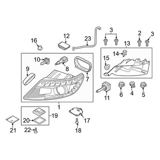 Audi OE - Front Lamps - Headlamp Components (With Directional Beam)
