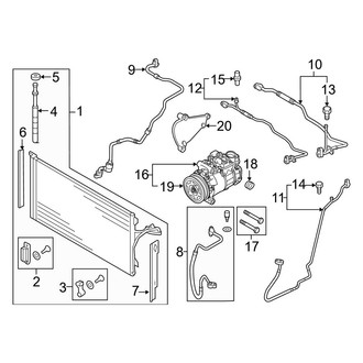 Audi OE - Air Conditioner & Heater - Condenser, Compressor & Lines (W/O Rear A/C), (Premium / Premium Plus / Prestige)