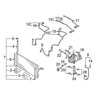 Audi OE - Air Conditioner & Heater - Condenser, Compressor & Lines (With Rear A/C), (4.2L)
