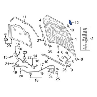 Audi OE - Front Left Hood Latch Striker Plate