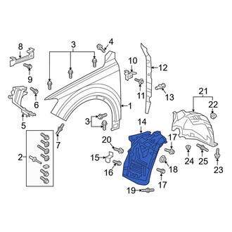 Audi OE - Front Left Forward Fender Splash Shield