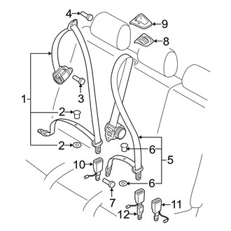 Audi OE - Restraint Systems - Second Row Seat Belts