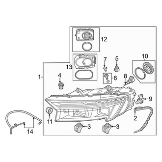 Audi OE - Front Lamps - Headlamp Components (Headlamp Parts and Components)