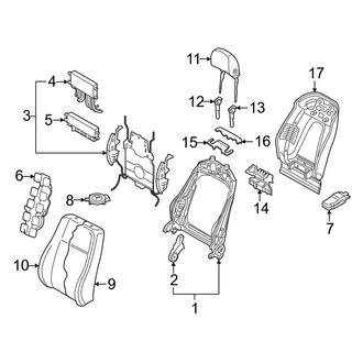 Audi OE - Seats & Tracks - Front Seat Components (Comfort Seats, Passenger Side, Seat Back, Components), (Prestige)