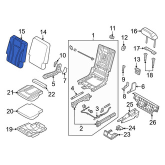 Audi OE - Center Right Seat Back Cushion Cover