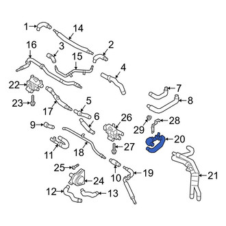 Audi OE - Center Engine Coolant Pipe