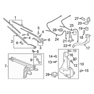 Audi OE - Windshield - Wiper & Washer Components (With Integrated Nozzles)
