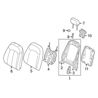Audi OE - Seats & Tracks - Front Seat Components (Seat Back Components, Standard Seats), (Premium Plus)