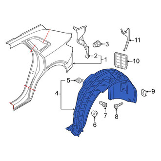 Audi OE - Rear Right Quarter Panel Splash Shield