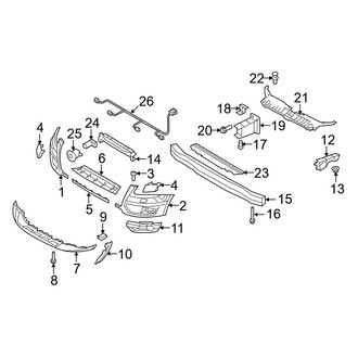 Audi OE - Front Bumper & Grille - Bumper & Components (W/O S Line Package), (Premium / Premium Plus / Prestige)