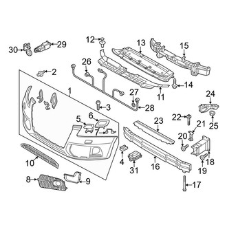 Audi OE - Front Bumper & Grille - Bumper & Components (1-Piece Design), (Premium Plus / Prestige)