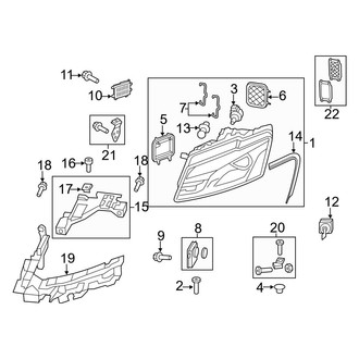 Audi OE - Front Lamps - Headlamp Components (W/O Directional Beam, With Xenon Lamps)