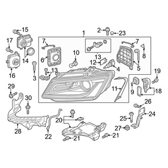 Audi OE - Front Lamps - Headlamp Components (W/O Directional Beam, With Xenon Lamps)