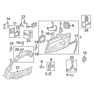 Audi OE - Front Lamps - Headlamp Components (With Directional Beam, With Xenon Lamps)