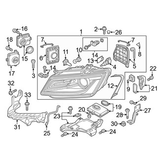 Audi OE - Front Lamps - Headlamp Components (With Directional Beam, With Xenon Lamps)