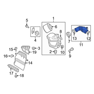Audi OE - Rear Engine Air Intake Hose