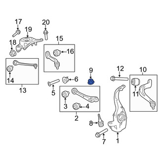 Audi OE - Rear Outer Suspension Ball Joint Nut & Washer