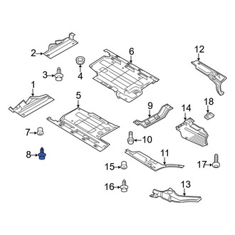 Audi OE - Outer Floor Pan Splash Shield Clip
