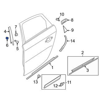 Audi OE - Convertible Top Stowage Compartment Trim Panel Clip