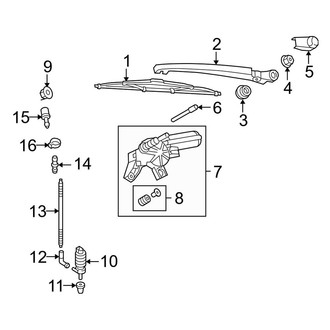Audi OE - Lift Gate - Rear Wiper Components