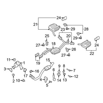 Audi OE - Exhaust System - Exhaust Components (3.0L Gas)