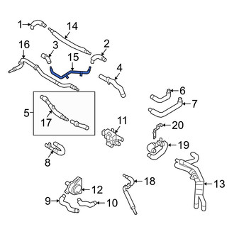 Audi OE - Center Engine Coolant Pipe