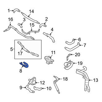 Audi OE - Center Engine Coolant Pipe