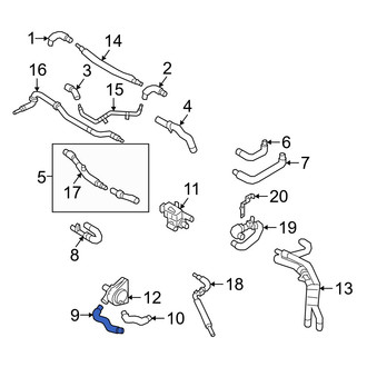 Audi OE - Center Engine Coolant Pipe