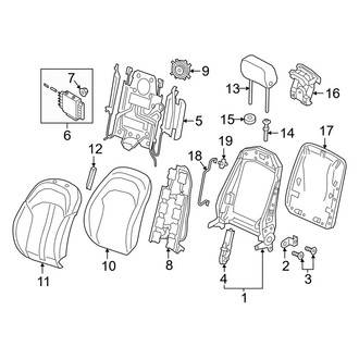 Audi OE - Seats & Tracks - Front Seat Components (Comfort Seats Drivers Side, Seat Back, Components)