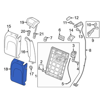 Audi OE - Front Left Seat Back Cushion Cover