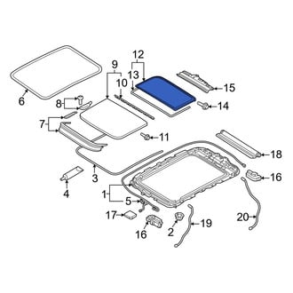 Audi OE - Rear Sunroof Glass