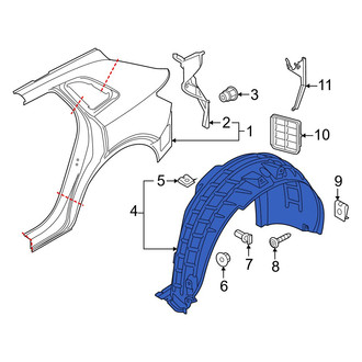 Audi OE - Rear Left Quarter Panel Splash Shield