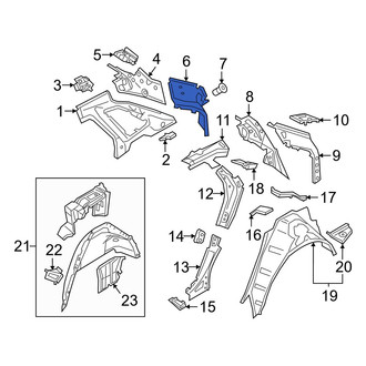 Audi OE - Rear Right Lower Quarter Panel Reinforcement