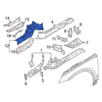 Audi OE - Front Left Fender Apron Assembly