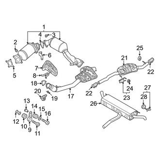 Audi OE - Exhaust System - Exhaust Components (Premium / Premium Plus / Prestige PLUG-IN HYBRID EV-GAS (PHEV))