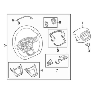 Audi OE - Steering Wheel & Trim (With Flat Bottom)