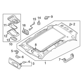 Audi OE - Roof - Interior Trim (With Sunroof), (Premium / Premium Plus / Prestige)