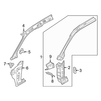 Audi OE - Pillars, Rocker & Floor - Hinge Pillar (Premium / Premium Plus / Prestige)