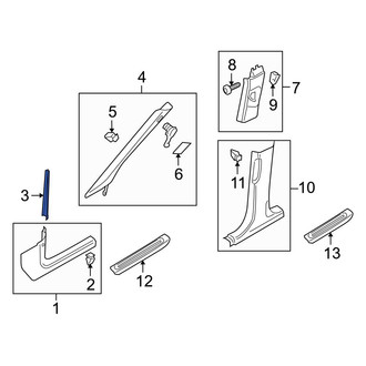 Audi OE - Right Body A-Pillar Trim Panel