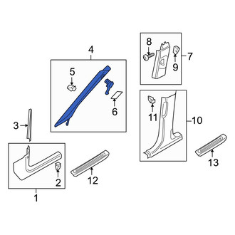 Audi OE - Left Body A-Pillar Trim Panel