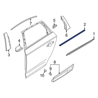 Audi OE - Rear Left Door Window Belt Weatherstrip