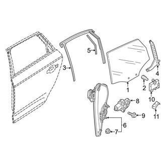 Audi OE - Rear Door - Glass & Hardware