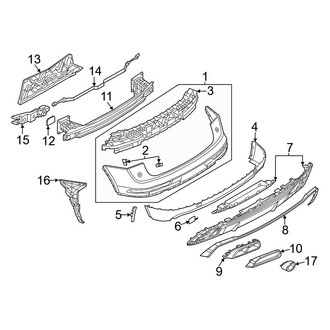 Audi OE - Rear Bumper - Bumper & Components (Bumper System Code: 2K3, 2K7, 2K8, 2K9), (Premium / Premium Plus / Prestige)